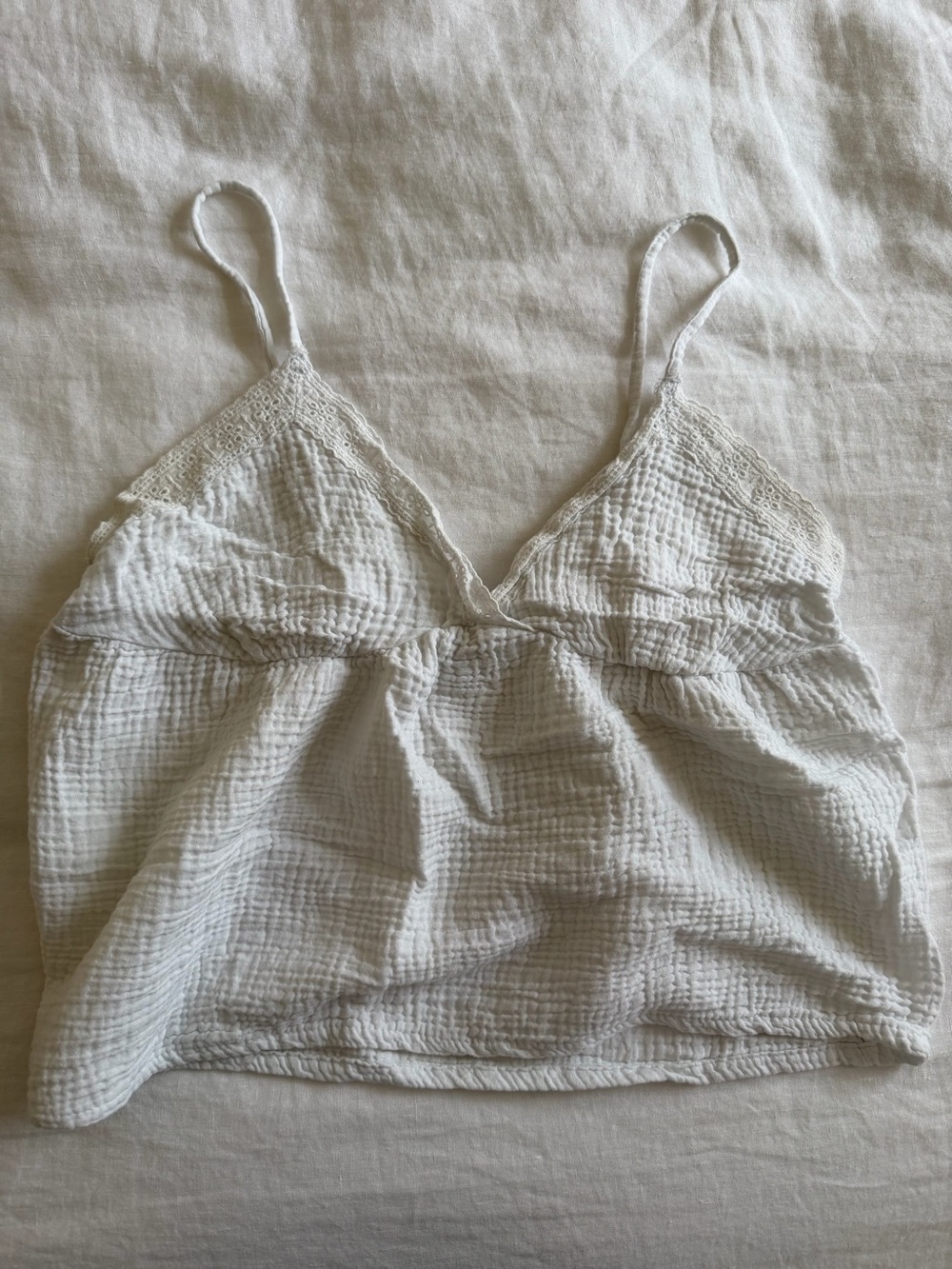 Marshalls White Textured Cotton Camisole